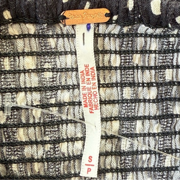 Free People Ellia Black Polka Dot Top Size S - Picture 4 of 12